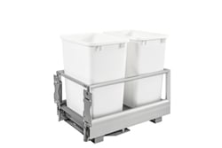 Rev-A-Shelf 5149-18DM-217, Double 35 Quart Pull-Out Waste Container, Metallic Silver