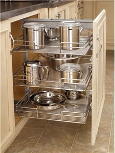 Pull-Out Pantry, 15"-Shorty-, Chrome