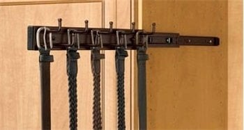 Oil Rubbed Bronze Belt Rack, 14 inch, 9 hooks, side mount