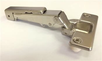 Top Safe Cabinet Hinge,E0, 110* Opening, Nickel Cover Cap