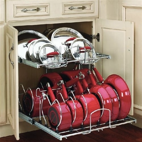 21 in Cookware Organizer Two-Tier/Chrome, 5CW2-2122-CR