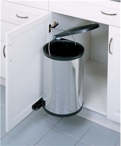 15 Liter Round Pivot-Out Container, Stainless Steel