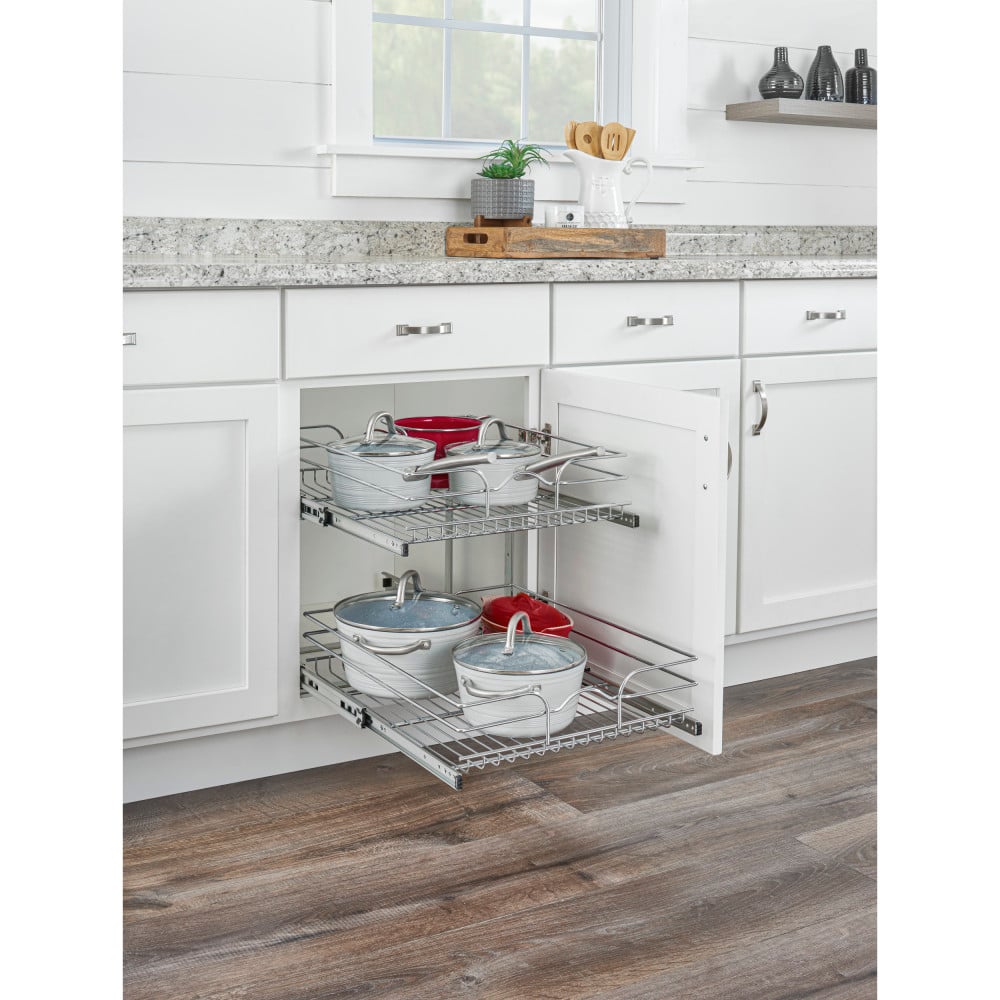 18 inch Double Pull-Out Chrome Wire Shelf