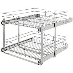 Rev-A-Shelf 5WB2-1822CR-1, 18 inch Double Pull-Out Chrome Wire 