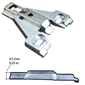 Euro Concealed Nickel Mounting Plate 0 mm Face Frame