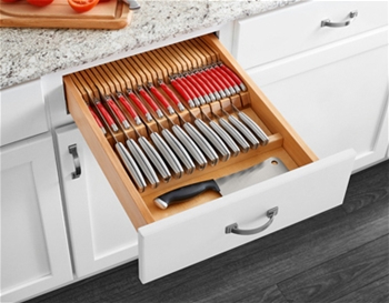 4WDKB-1  Wood-Double Knife Block Drawer Insert With Dividers