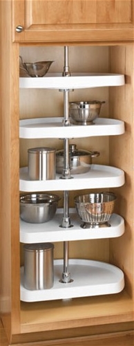Rev-A-Shelf, 6265-22-15-52, 22 Inch D-Shaped Pantry 5 Shelf Set, Almond (Shown in White)