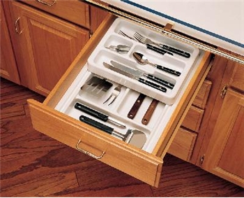 Rev-A-Shelf, RT 12-3H, Shallow Tray with Half Top Rolling Tray, White