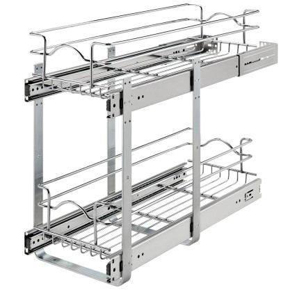Rev-A-Shelf, 5WB2-1222-CR, 12 inch Double Pull-Out Chrome Wire Shelf