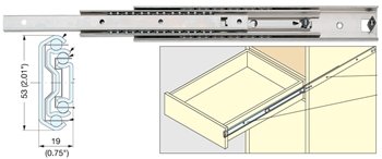 22&quot;/550Mm Heavy Duty Stainless Steel Drawer Slide, 53 Mm, 188Lb. 